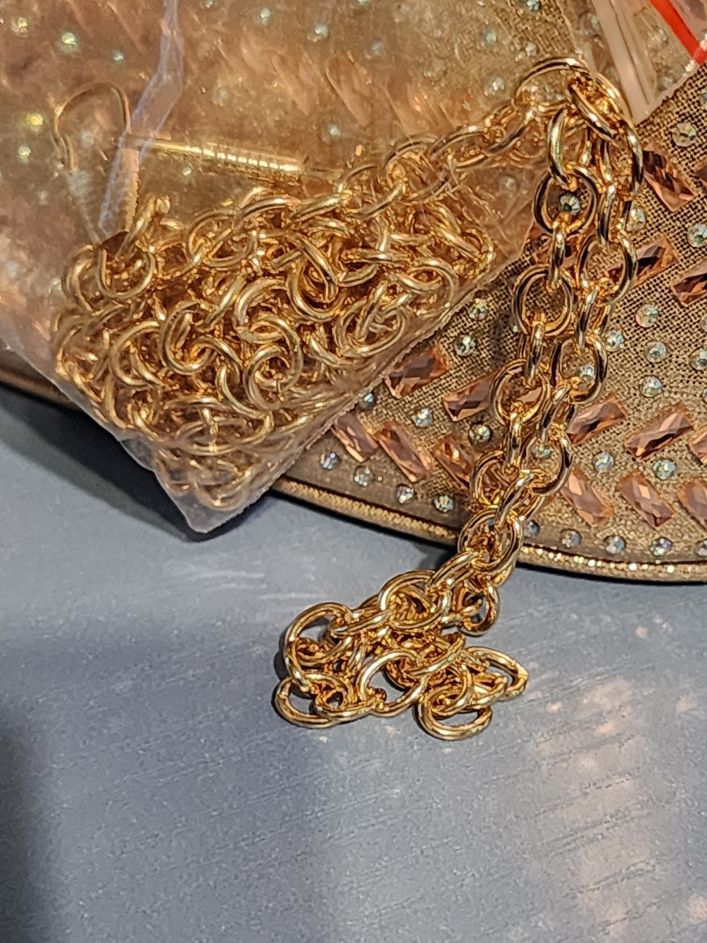 Prezzo Gold Beaded Evening Top-Handle Clutch - Picture 4 of 8